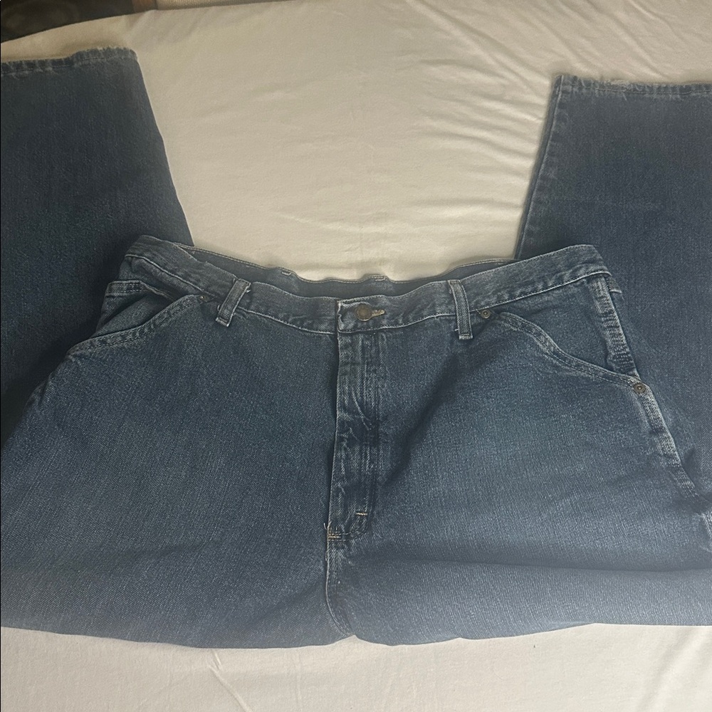 Wrangler Mens Rugged Wear Jeans Sz 40/30Waist 40”Blue Denim